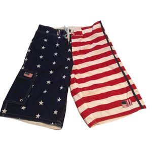 Men's Size XL American Flag Swim Trunks Shorts Stars & Stripes  USA Patriotic